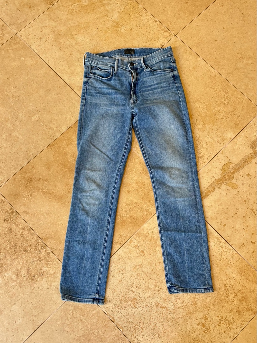 Mother Classic Straight Leg Blue Jeans